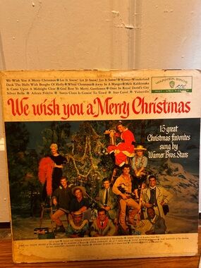 1959 We Wish You a Merry Christmas Vintage Vinyl Album - Red & Cream Cover